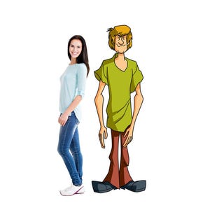 Découpe en carton taille réelle Shaggy Mystery Incorporé, décoration de fête Scooby-Doo, personnage de dessin animé debout, accessoire photo d'anniversaire Scooby Doo pour enfants