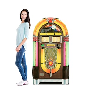 Life-Size Wurlitzer Jukebox Cardboard Cutout , Retro Vintage Music Decor, Party Prop, Classic 1950s Style Photo Booth Standee