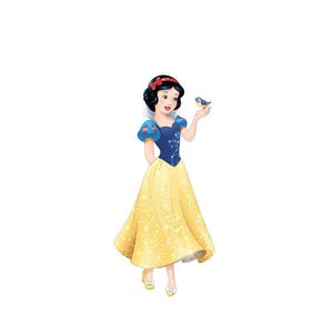 Découpe en carton Taille réelle, Blanche-Neige, Amitié, aventures, princesse Disney voyageuse debout, décoration de fête d'enfants, accessoire de photomaton, présentoir d'anniversaire