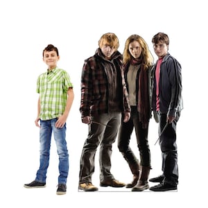 Décoration en carton taille réelle représentant le trio Harry Potter, Hermione Granger et Ron Weasley - Poudlard, voyageur debout Harry Potter Friends