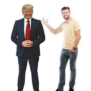Décoration d'extérieur Donald Trump, décoration de cour présidentielle grandeur nature, découpe en carton Donald Trump grandeur nature, présentoir de jardin extérieur