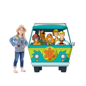 Découpe grandeur nature pour machine mystère, voyageur voyageur en carton Scooby-Doo Mystery Incorporated, présentoir pour anniversaire d'enfant, présentoir pour machine mystère