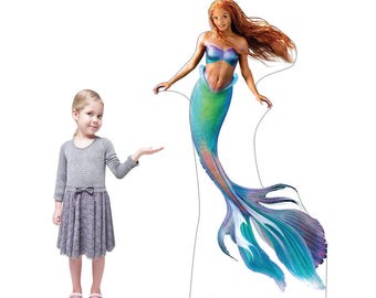 Ariel The Little Mermaid Life-Size Cardboard Cutout, Disney Princess Standee, Under the Sea Party Decor, Photo Booth Prop, Kids Room Display