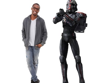Hunter Life-Size Cardboard Cutout, Star Wars The Bad Batch Standee,Clone Force 99 Party Decoration,Sci-Fi Movie Prop,Star Wars Gift for Fans