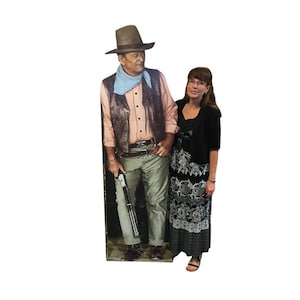 Carton découpé taille réelle John Wayne en édition collector, icône du film western classique voyageant debout, découpage en carton taille réelle John Wayne