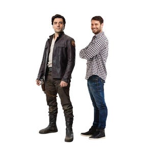 Décoration en carton taille réelle Poe Dameron, voyageur voyageant en carton Poe Les Derniers Jedi Star Wars, silhouette héros grandeur nature de la résistance, voyageur voyageur Poe Dameron
