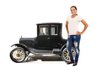 Classic Car Cardboard Cutout, Vintage Auto Standee, Retro Car Party Prop, 50s Theme Decor, Car Show Photo Prop, Old-School Auto Prop