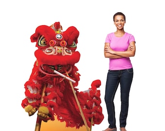 Life-Size Chinese New Year Red Dragon Cardboard Cutout, Festive Lunar New Year Decoration, Party Prop, Asian Festival Standee,Chinese Dragon