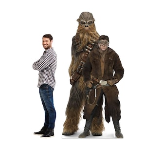 Découpe en carton Han Solo™ et Chewbacca™ Star Wars, découpe Star Wars grandeur nature pour la décoration et les séances de photos, accessoire de fête Star Wars, leader de la résistance
