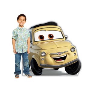 Carton découpé taille réelle Luigi Cars 3, décoration de fête Disney Pixar, Luigi voyageur debout, accessoire photo d'anniversaire de voiture, décoration de chambre d'enfant, photo voyageur debout