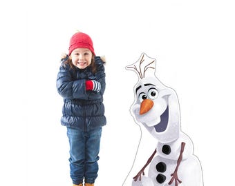 Olaf Frozen Lifesize Cardboard Cutout, Snowman Party Decor, Disney Standee, Winter Wonderland Display