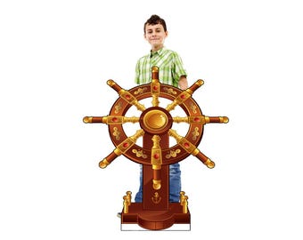 Ship's Wheel Cardboard Cutout: Nautical Pirate Party Prop - 50x44 in