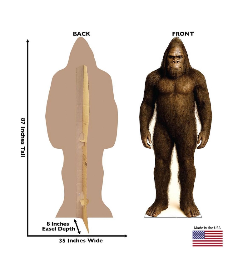 Bigfoot Life Size Cardboard Cutout, Sasquatch Standee, Woodland Theme Decoration, Gag Gift, Yeti Display 画像 2