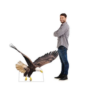 Découpe en carton taille réelle de pygargue à tête blanche, décoration réaliste d'aigle en vol, fête patriotique de la faune, voyageur voyageant d'art mural aigle, voyageur voyageant pour fête politique