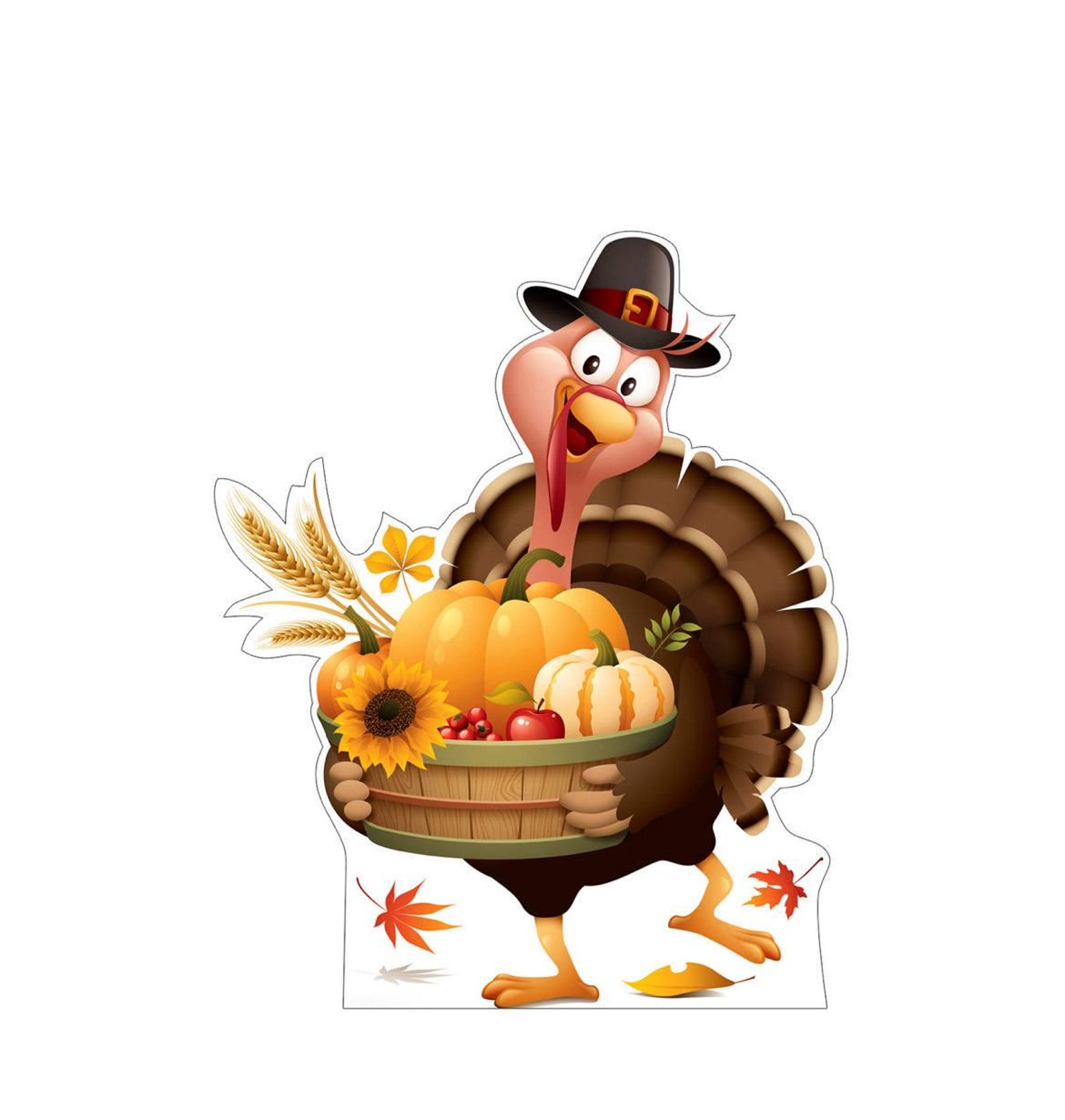Turkey Cardboad Box Festive Turkey Cardboard Cutout, Life-size Thanksgiving Decoration ...
