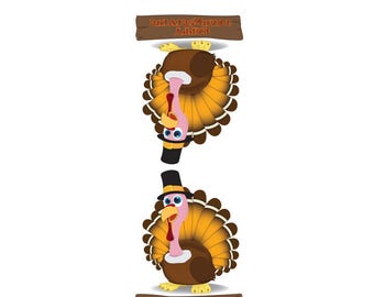 Figura de cartón de pavo para centro de mesa – 33 cm (13 pulgadas) para decoración de mesa de Acción de Gracias