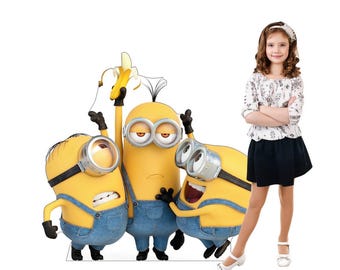 Minions Life-Size Cutout, Minion Kevin, Stuart & Bob, Minions Movie Party Decoration, Despicable Me Theme Party Decor,Minions Party Backdrop