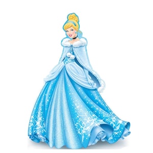 Cendrillon des Fêtes, format limité en carton découpé, taille réelle, accessoire photo Princesses Disney, décoration de fête de Noël, décoration de fête d'anniversaire Disney, événements