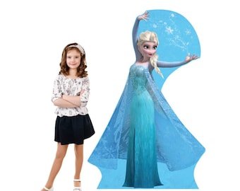 Snow Queen Elsa with Snowflakes Life-Size Cardboard Cutout, Frozen Party Decor, Disney Princess Standee,Elsa Birthday Prop,Kids Room Display