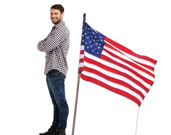 USA Flag Cardboard Standee – Patriotic Photo Booth Prop, 4th of July Decor