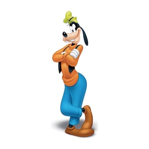 Découpe grandeur nature Dingo Disney - Voyageur voyageant en carton Mickey Mouse Friend, voyageur debout pour photomaton sur le thème Disney, décoration de chambre d'enfant