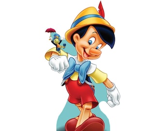 Figura de cartón de tamaño real de Pinocho y Pepito Grillo, figura de cartón de Disney para fiestas y decoración de cumpleaños de Disney, figura de cartón para guardería.