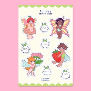 Fairies stickers sheet / Kawaii sticker sheet / Cute sticker