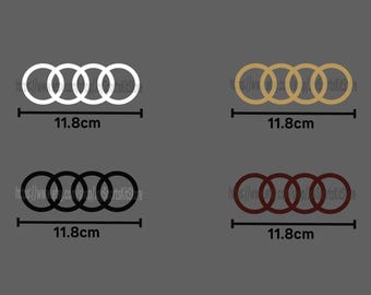 Audi Style 4 Rings Heat Transfer Patch | Bayern Sleeve Sponsor Logo Vinyl | Iron-On Soccer Jersey Arm Badge Decal