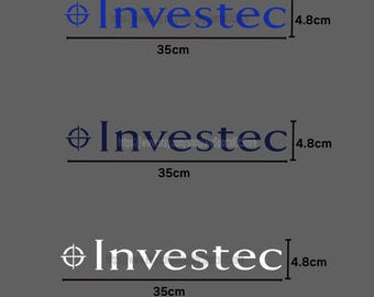 Parche estilo Investec: logotipo termoadhesivo de vinilo de 35 cm para camiseta