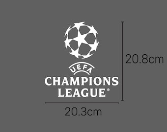 Parche inspirado en la UEFA Champions League: vinilo termoadhesivo con el logotipo de la camiseta (20,3 x 20,8 cm)