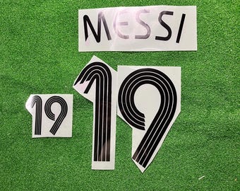 Conjunto de nombres de local de Argentina 06/07: Parche termoadhesivo Messi #19, hecho a medida