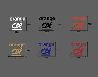 Parche de patrocinador de la selección francesa V1 / Naranja + vinilo estilo CA Slash de 20 x 16 cm / Calcomanía termoadhesiva para el pecho de la camiseta de fútbol
