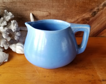 Matte Blue Creamer Arts and Crafts style Pottery