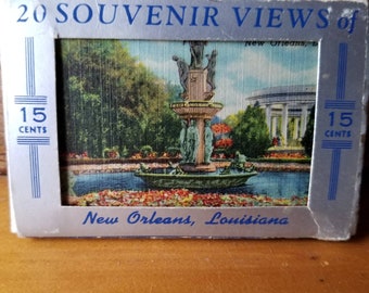 New Orleans 1940s Curt Teich Mini Postcards 20 Souvenir Views Linen Mini Postcards Great Condition