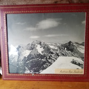 Vintage Photograph Alps Innsbruck Austria Mountaineering B&W framed 8 x 10