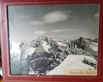 Vintage Photograph Alps Innsbruck Austria Mountaineering B&W framed 8 x 10