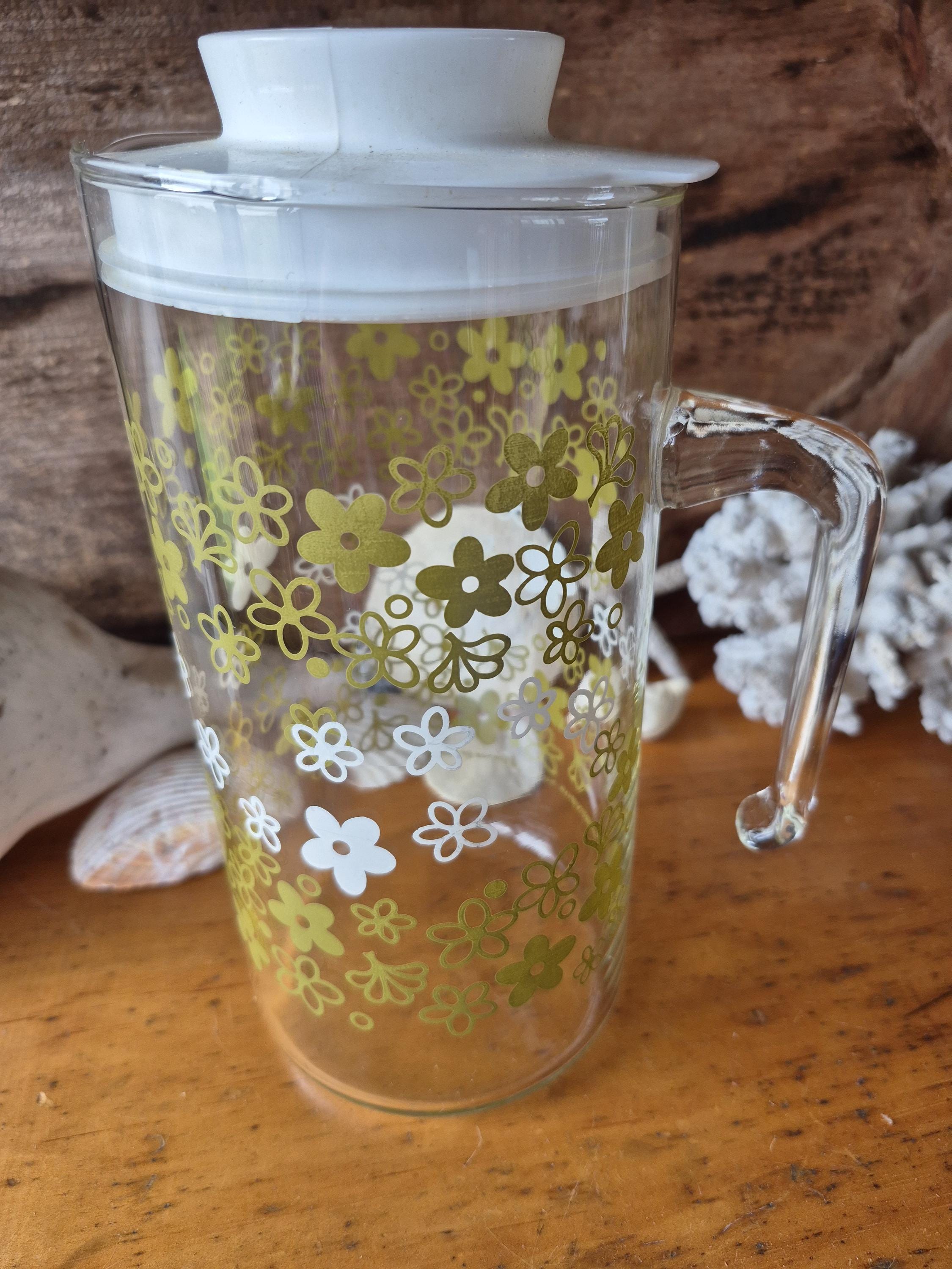SALE Vintage Pyrex Crazy Daisy Spring Blossom Glass Pitcher With