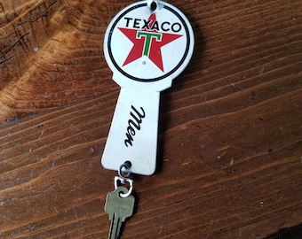 Vintage TEXACO Mens Restroom Key Holder Metal Vintage Oil and Gas