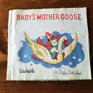 Vintage BABY&#39;S MOTHER GOOSE A Peggy Fabric Book Published by Platt & Munk Made in Japan