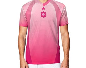 Camisa de futebol rosa inspirada na França – Camisa de futebol masculina, uniforme de torcedor conceitual, blusa streetwear Blokecore