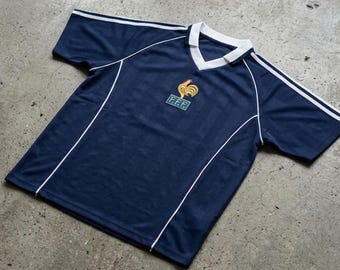 Vintage Rare 80s Adidas France Jersey Deadstock Condition Football