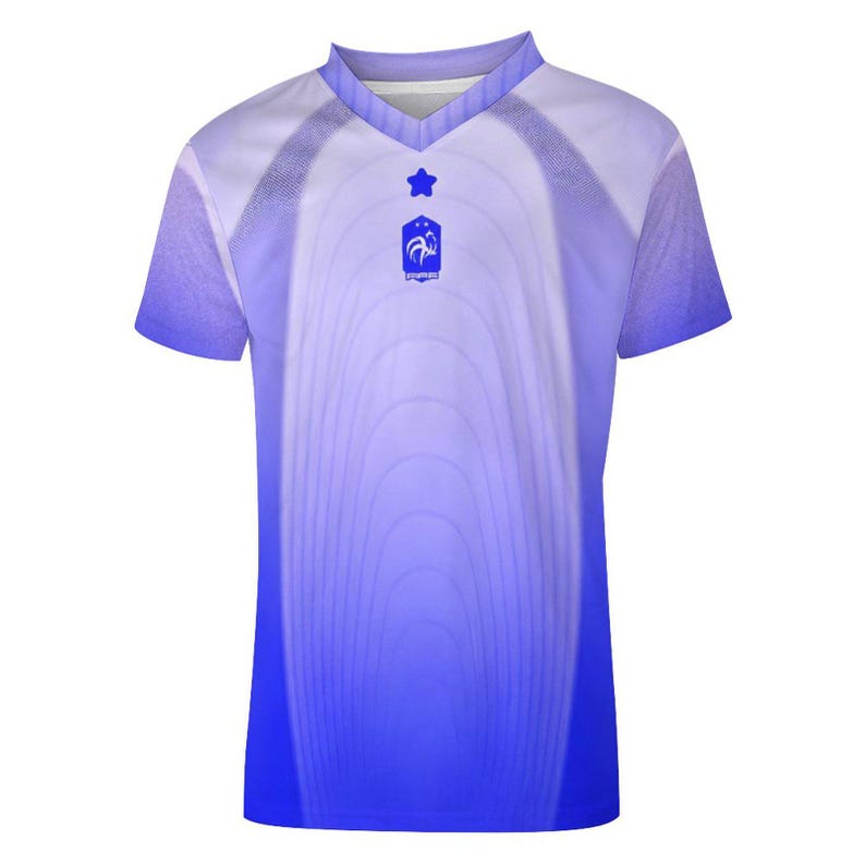 Camisa de Futebol Conceito da França Masculina – Camisa de Futebol Tricolor Azul, Uniforme de Torcedor Estilo Streetwear imagem 6