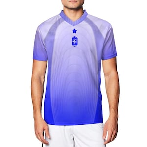 Camisa de Futebol Conceito da França Masculina – Camisa de Futebol Tricolor Azul, Uniforme de Torcedor Estilo Streetwear imagem 2