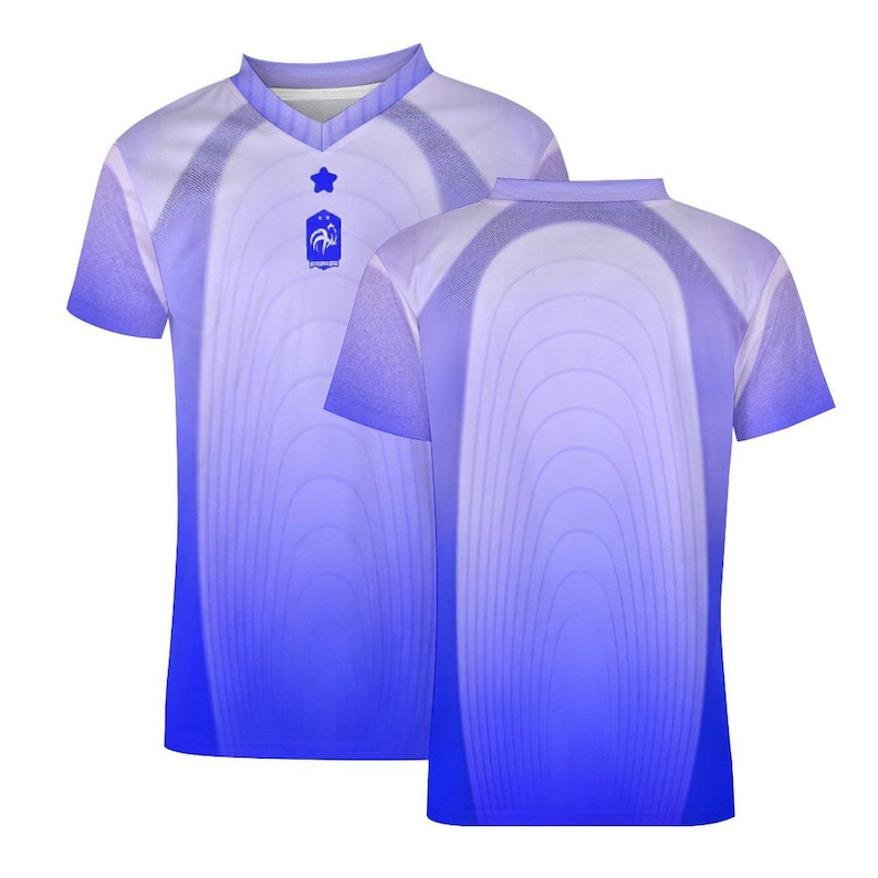 Camisa de Futebol Conceito da França Masculina – Camisa de Futebol Tricolor Azul, Uniforme de Torcedor Estilo Streetwear imagem 5