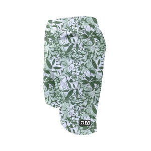 Zwembroek heren / Elastische zwembroek / Zwembroek met print en dubbele zakken / Hibiscusshort