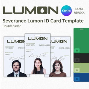Plantilla de tarjeta de identificación Lumon de indemnización por despido: plantilla editable de Canva, tarjeta de identificación Lumon imprimible, regalo de indemnización por despido, digital personalizado