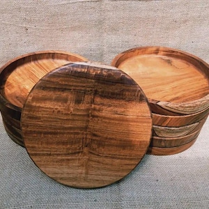 Teak Wooden  Round Plate Platter Dish 6 inch 9 inch Plate Display Dish Tray teak tableware Wooden Kitchen Tool Tableware Plain Simple Style