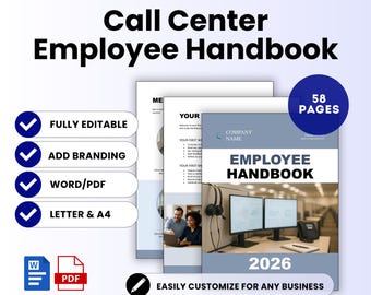 Call Center Employee Handbook Template – Word & PDF, A4 + US Letter