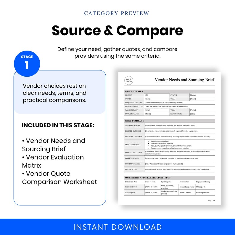 Nonprofit Vendor and Contractor Management Template Bundle – Editable ...