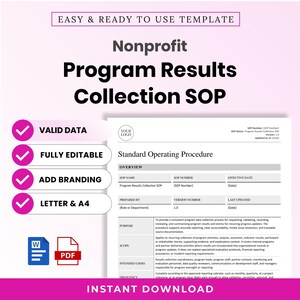 Nonprofit Program Results Collection SOP Template – Editable Word + PDF (A4, US Letter)